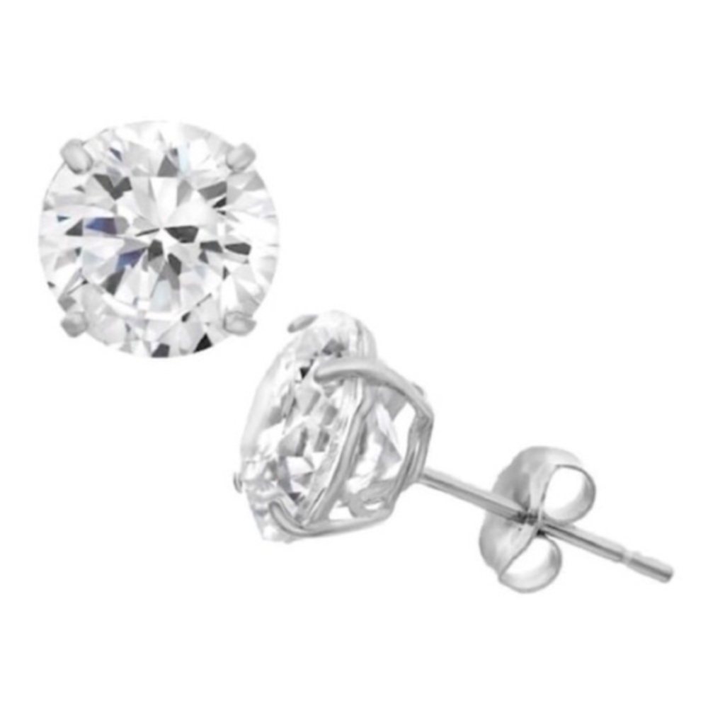 Renaissance Collection 14k White Gold Round Studs